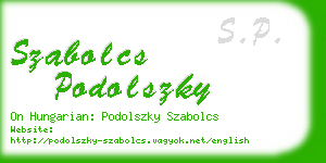 szabolcs podolszky business card